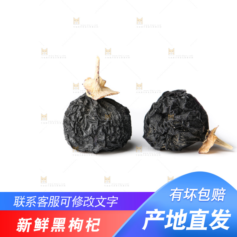 白底上的黑枸杞