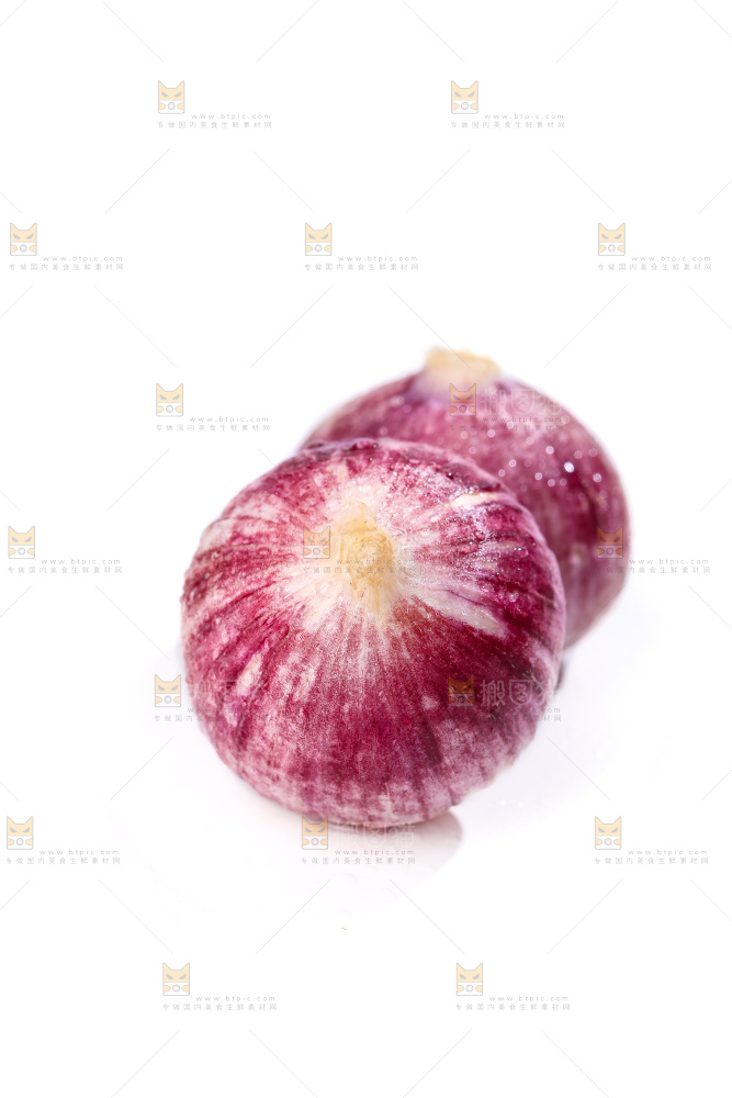 白底上的紫皮独头蒜