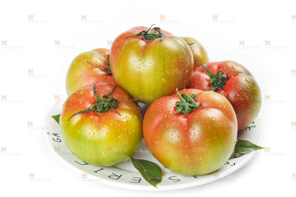 白底上的铁皮西红柿