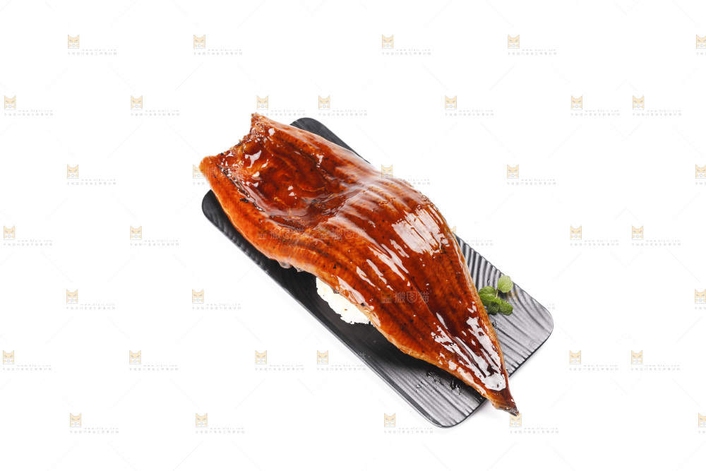 白底上的照烧鳗鱼
