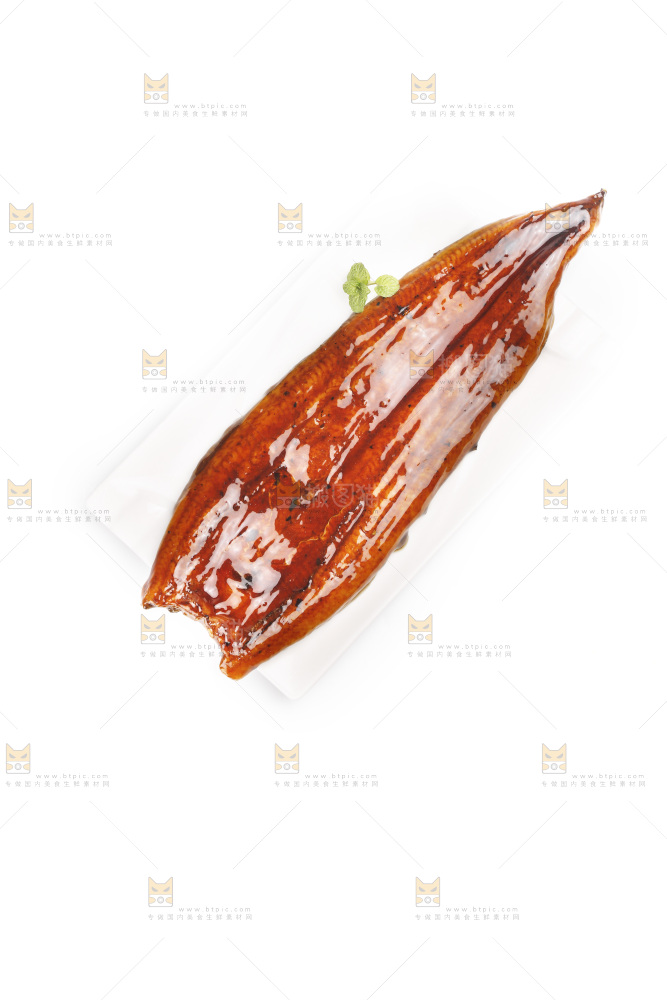 白底上的照烧鳗鱼
