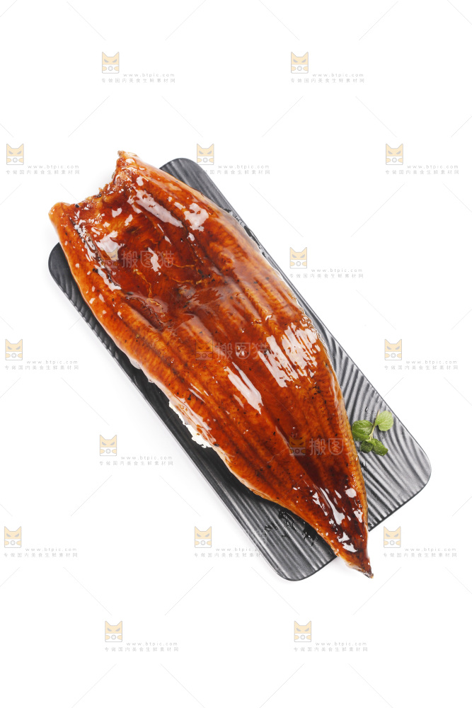 白底上的照烧鳗鱼