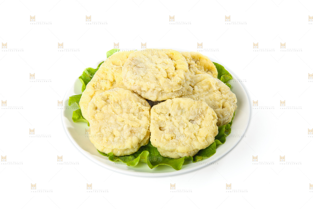 白底上的炸藕夹