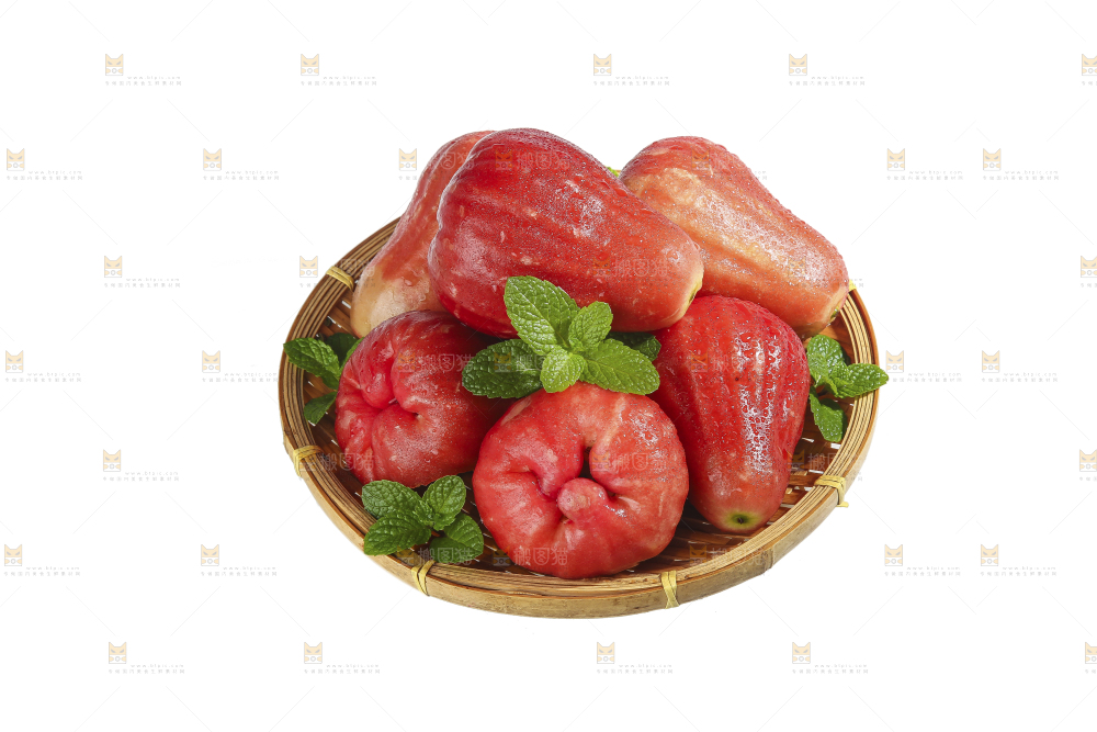 白底上的新鲜莲雾