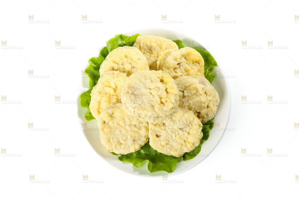 白底上的炸藕夹