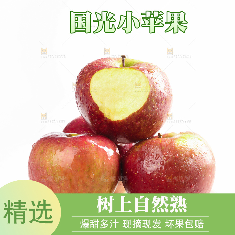 白底上的国光苹果