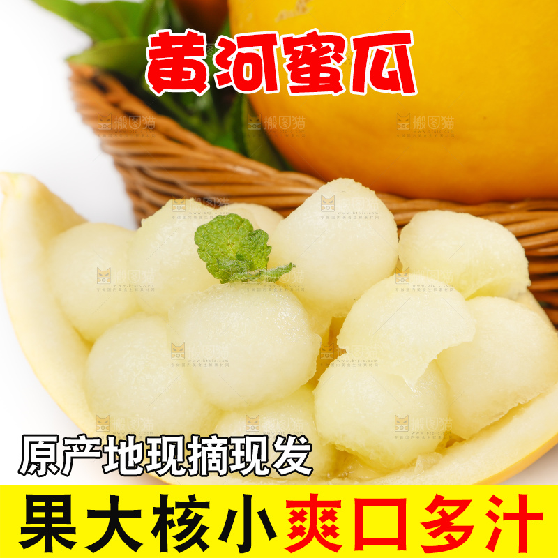白底上的黄河蜜瓜