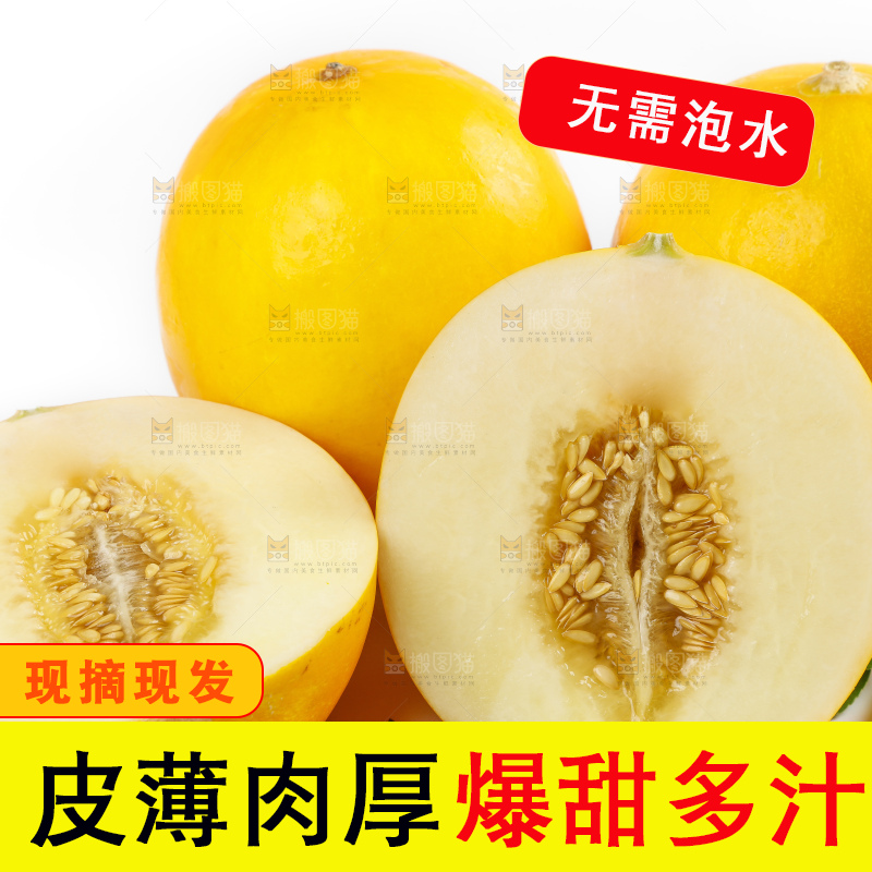 白底上的黄河蜜瓜