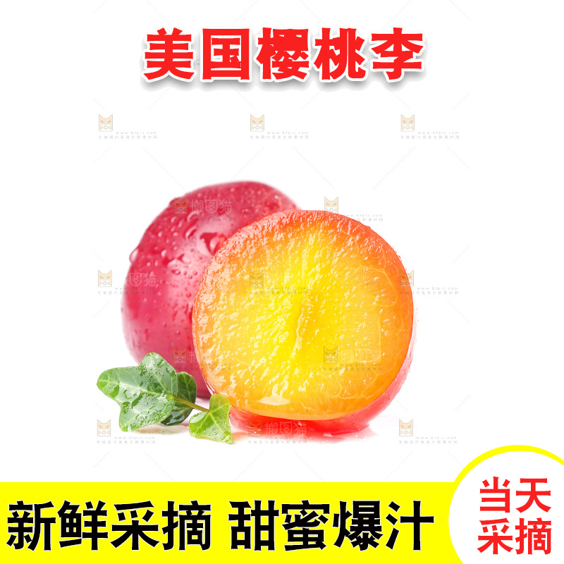 白底上的樱桃李