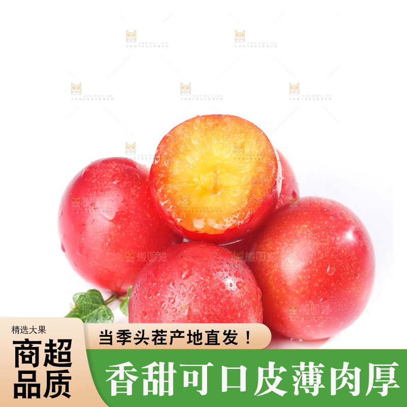 白底上的樱桃李