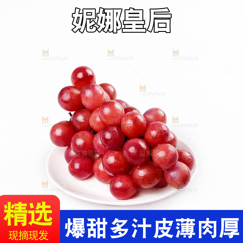 白底上的妮娜皇后葡萄