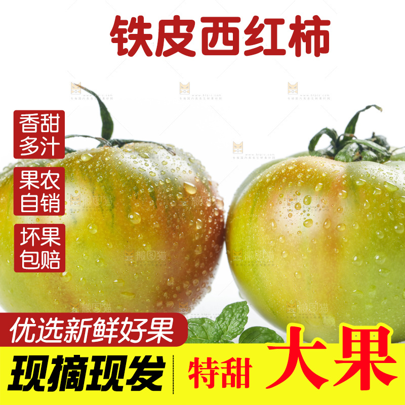 白底上的铁皮西红柿