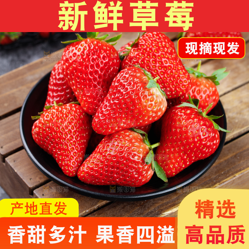 深底上的丹东草莓