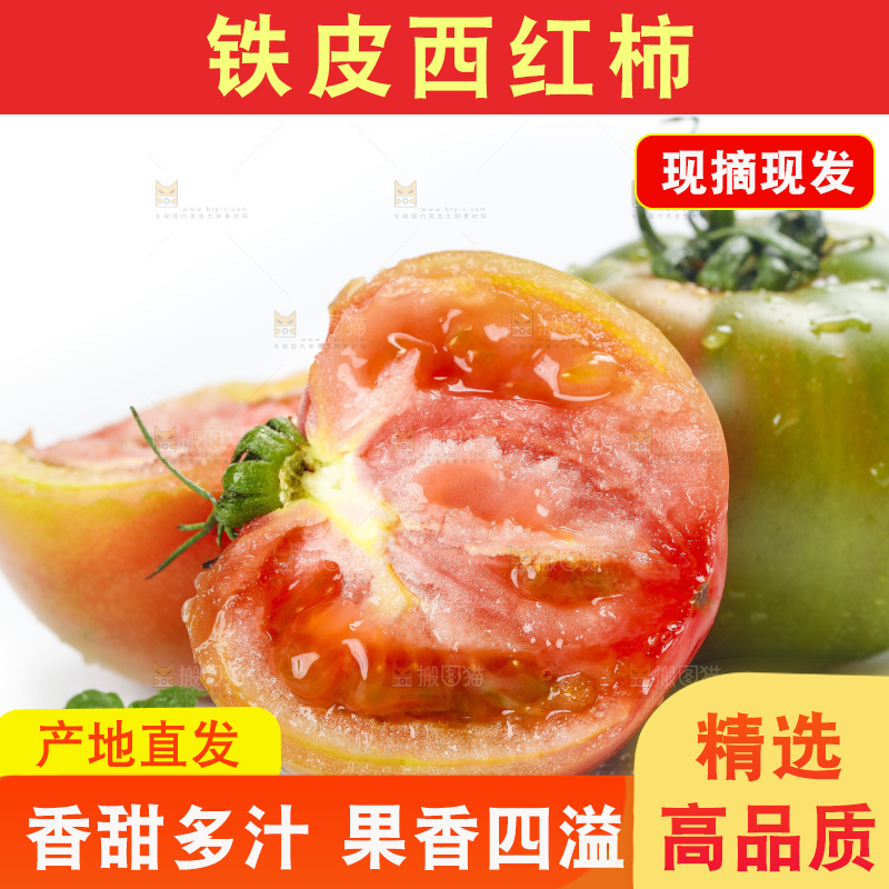 白底上的铁皮西红柿