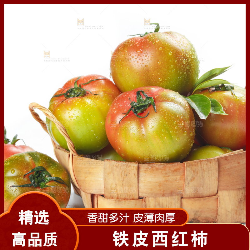 白底上的铁皮西红柿
