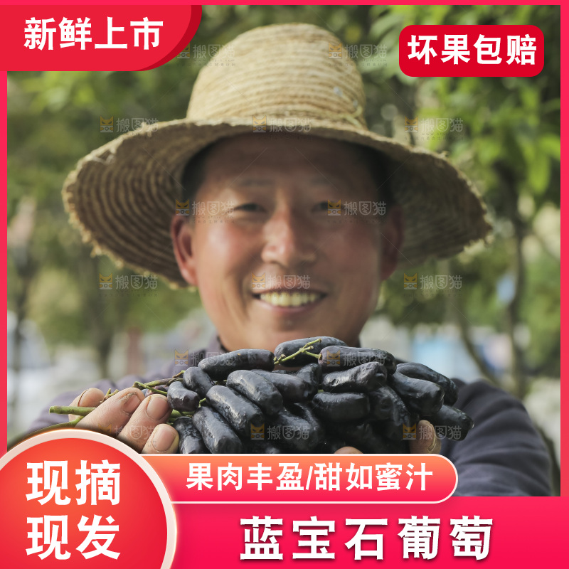 手里拿着蓝宝石葡萄