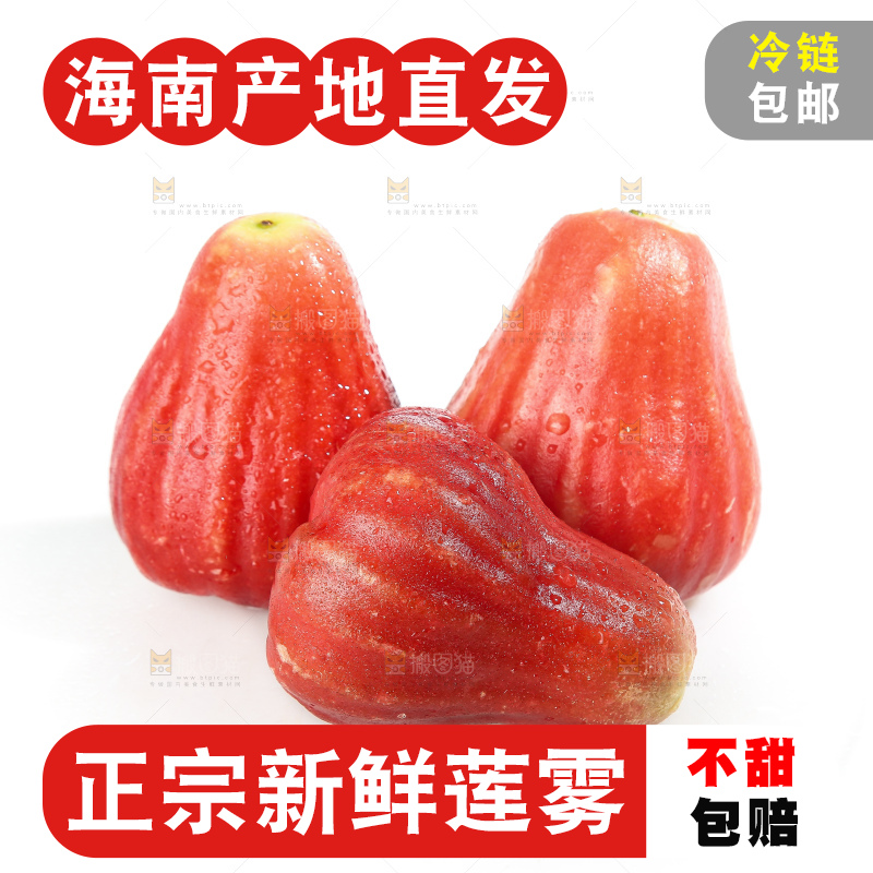 白底上的新鲜莲雾