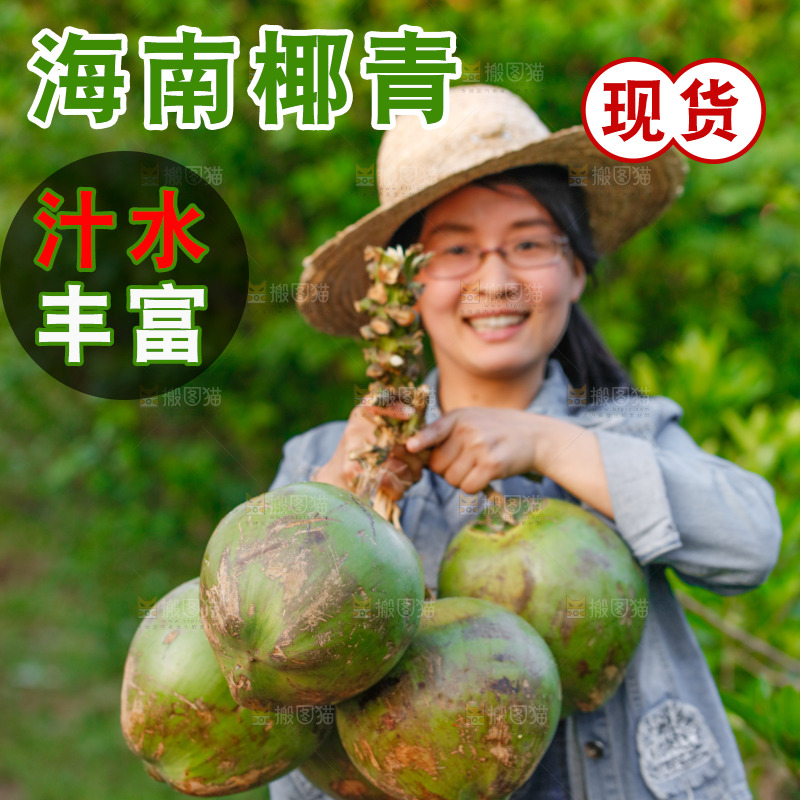 手里拿着椰青
