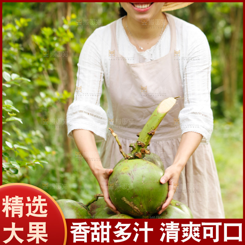 手里拿着椰青
