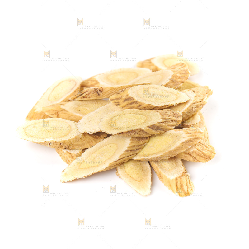 白底上摆放着黄芪