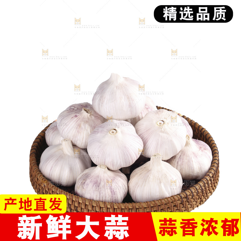 白底上的干蒜