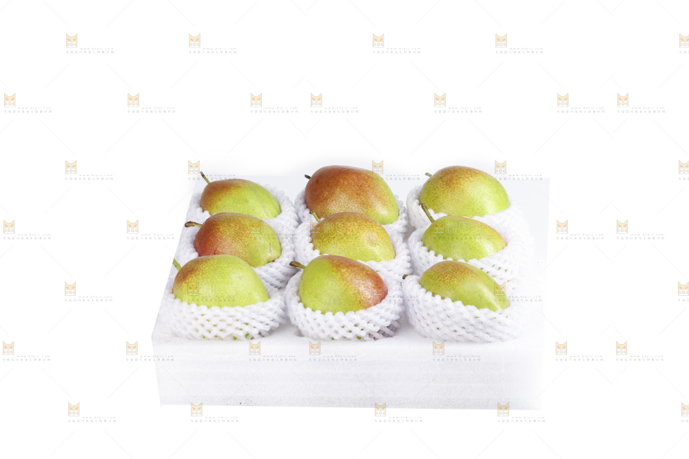 白底上的红香酥梨