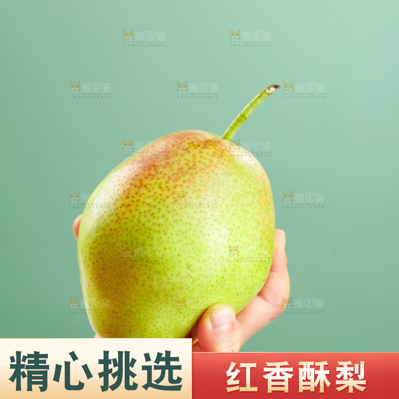 白底上的红香酥梨