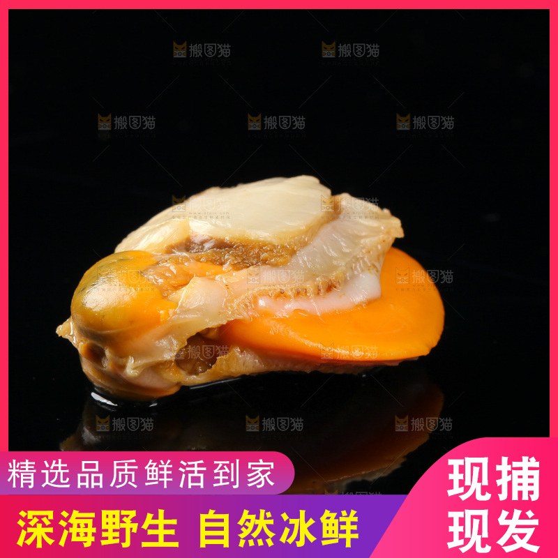 深底上的带黄扇贝肉
