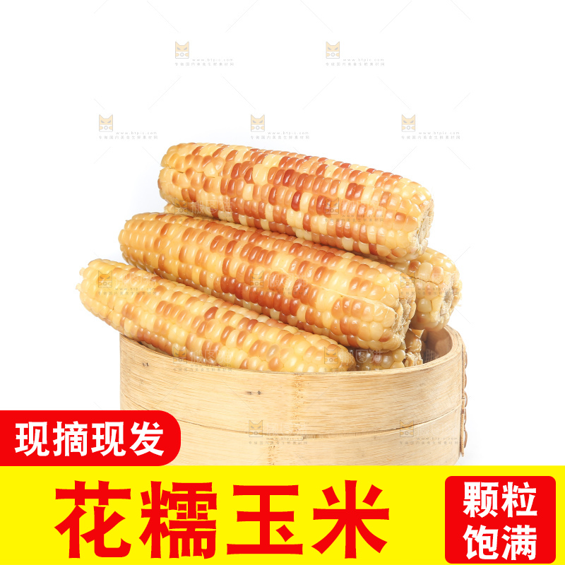 白底上的花糯玉米