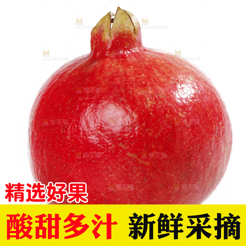 白底上的黒籽酸石榴