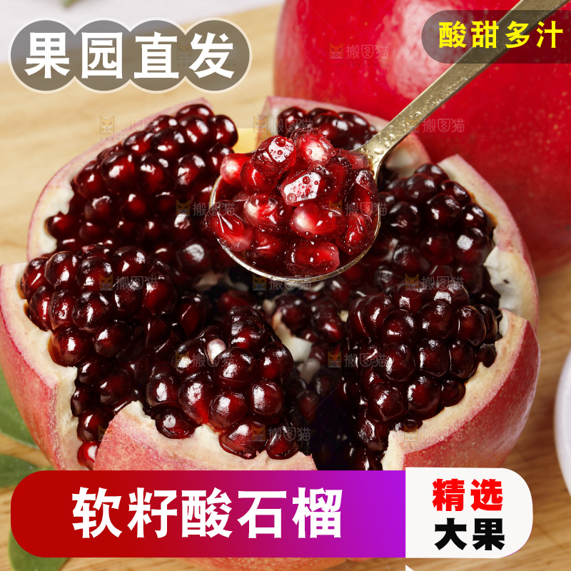 浅底上的黒籽酸石榴