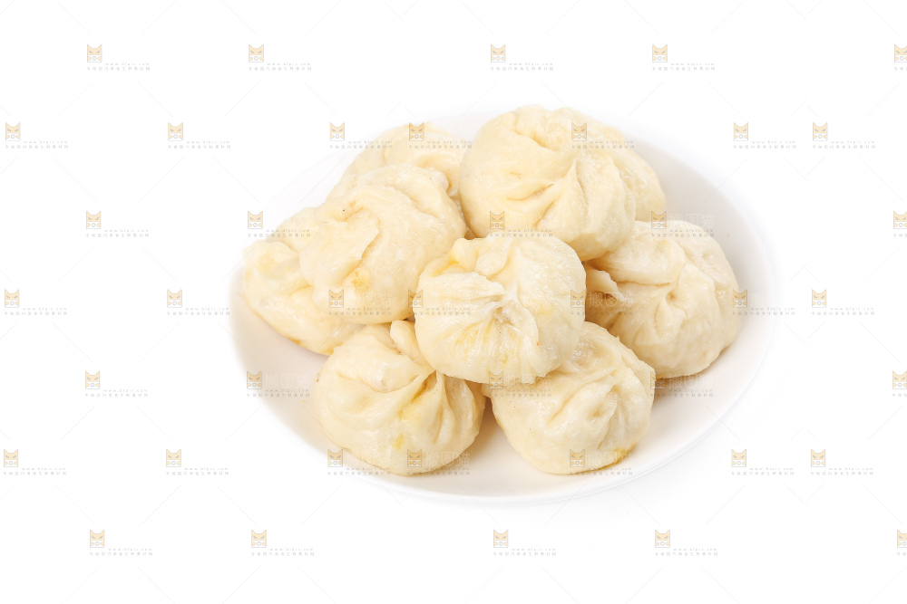 白底上的杭州小笼包