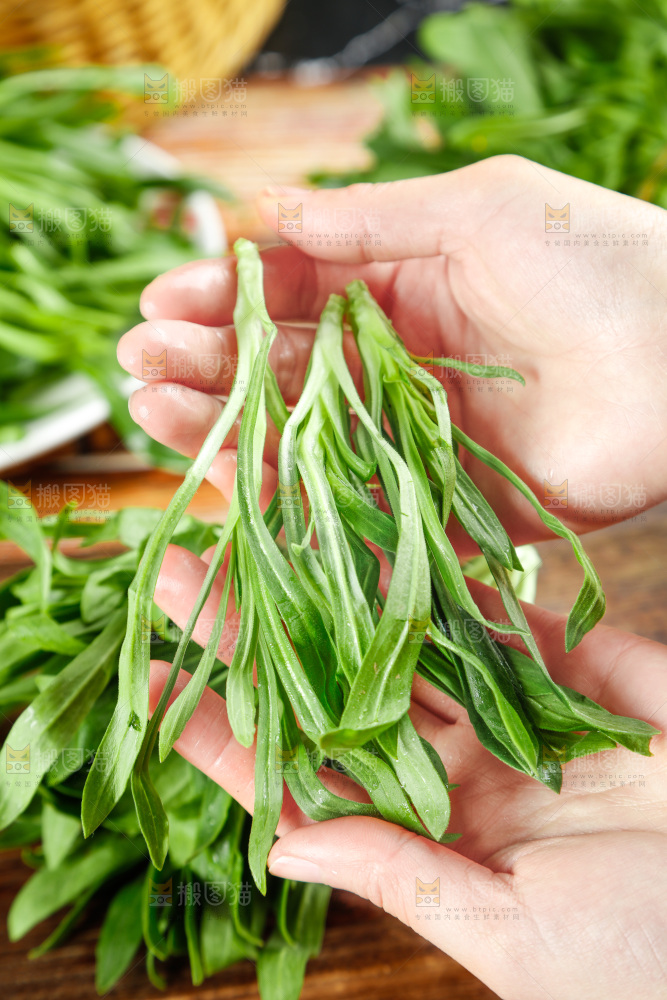 深底上的面条菜
