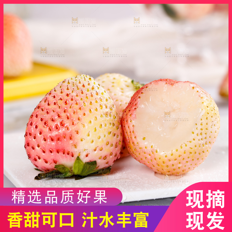 浅底上的淡雪草莓