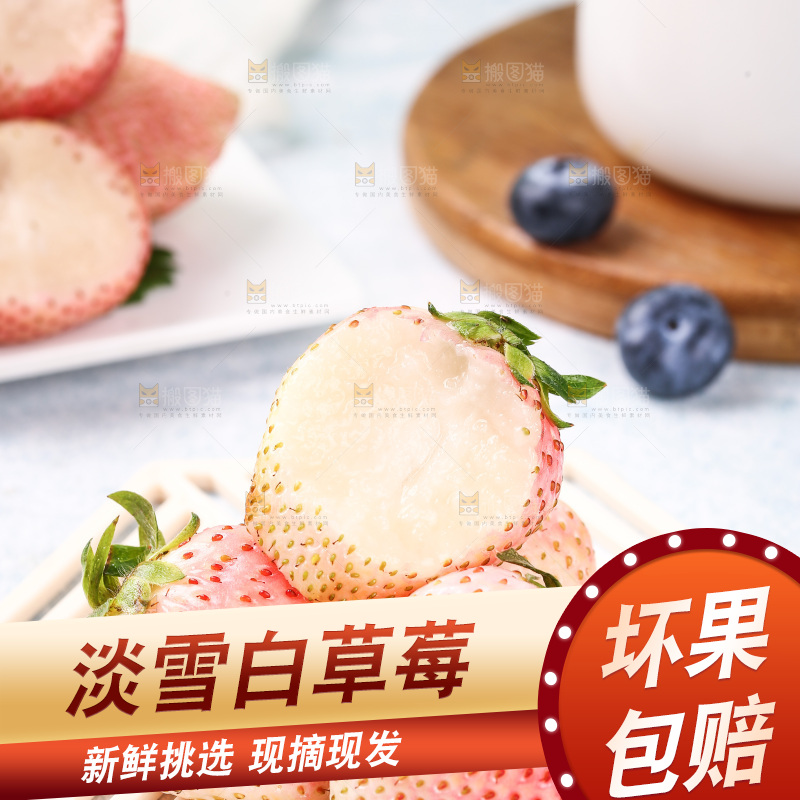 浅底上的淡雪草莓