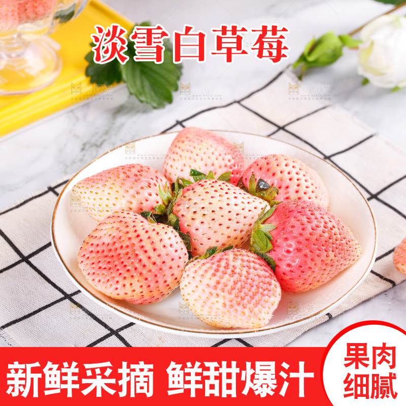 浅底上的淡雪草莓