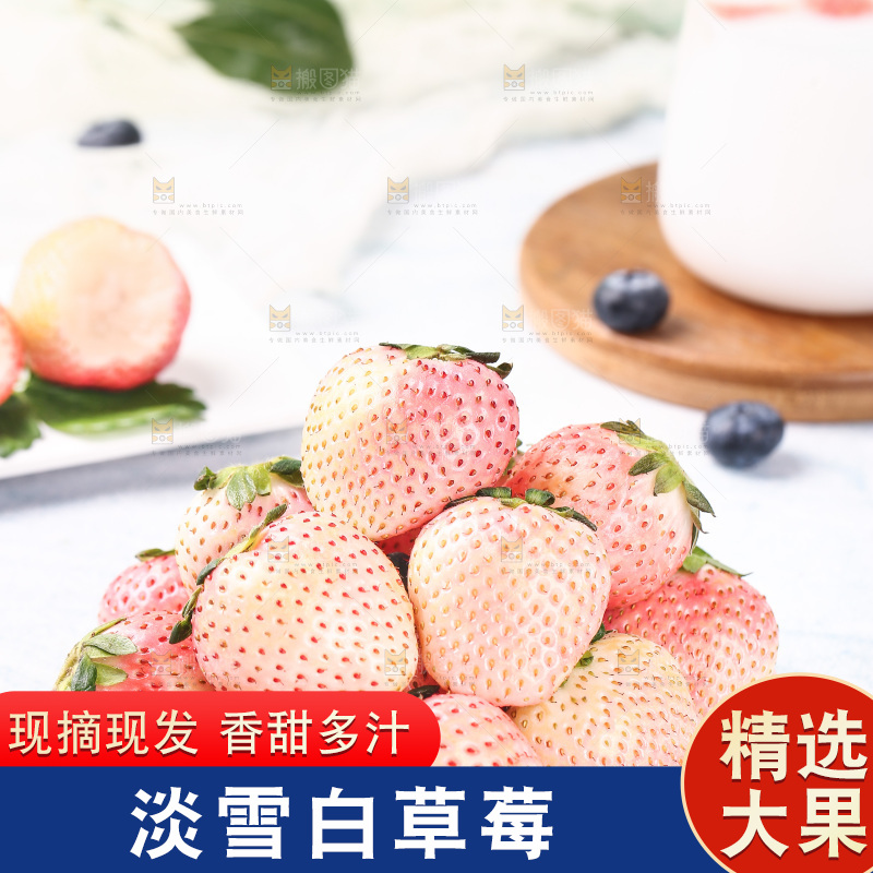 浅底上的淡雪草莓