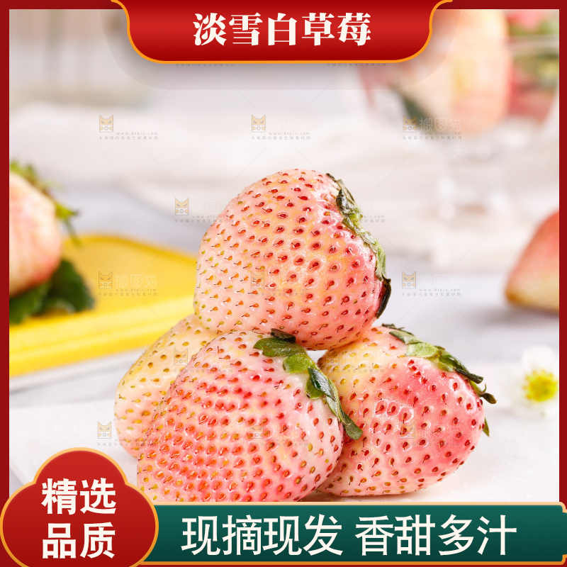 浅底上的淡雪草莓