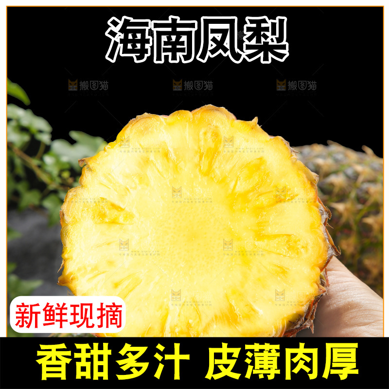 深底上的新鲜凤梨