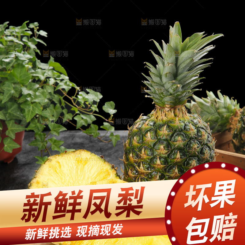 深底上的新鲜凤梨