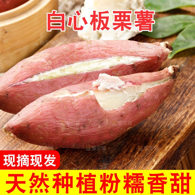 木底上的白心板栗薯