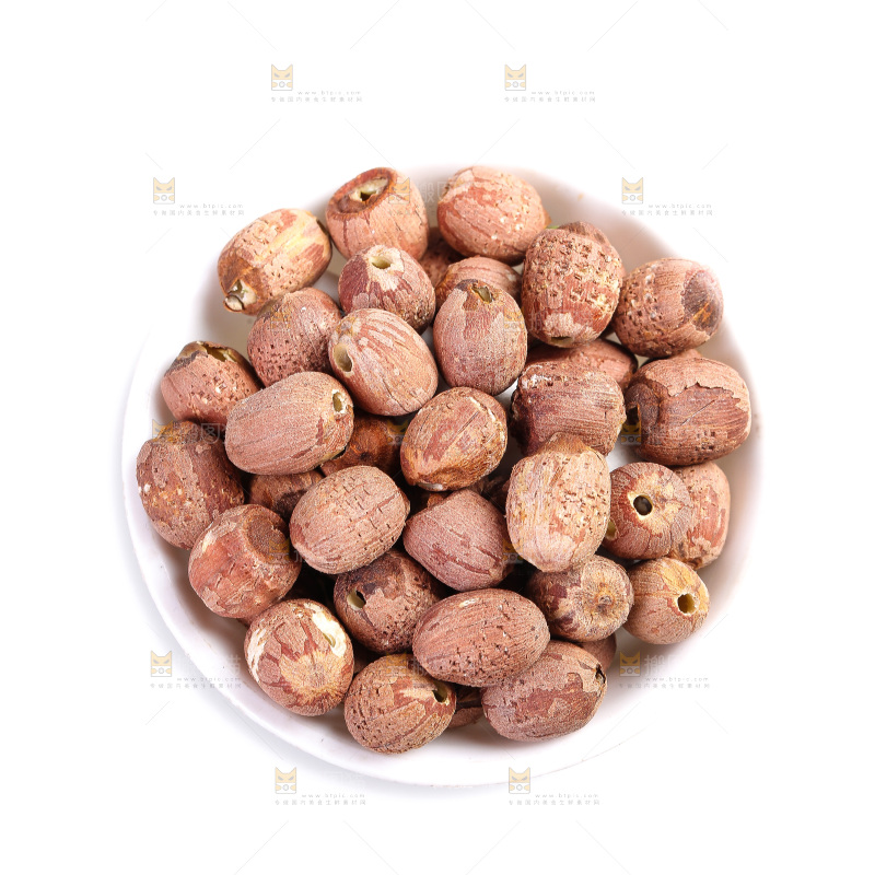 白底上的红皮莲子