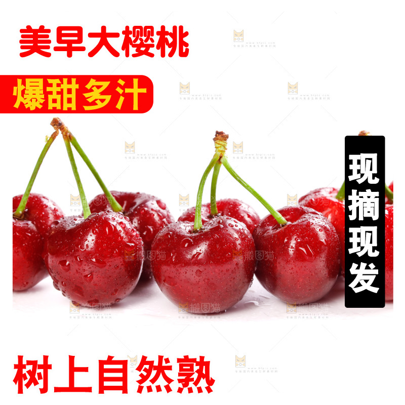白底上的樱桃