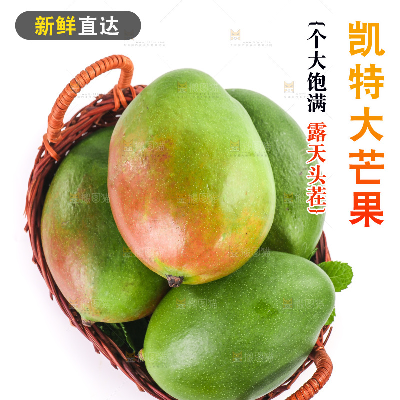 白底上的凯特芒果