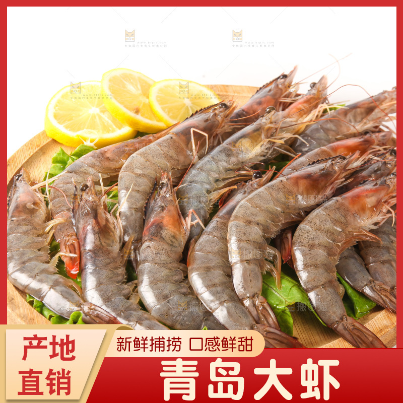 白底上的大虾
