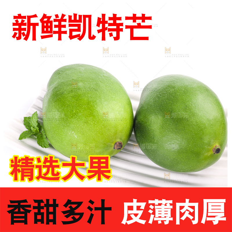 白底上的凯特芒果