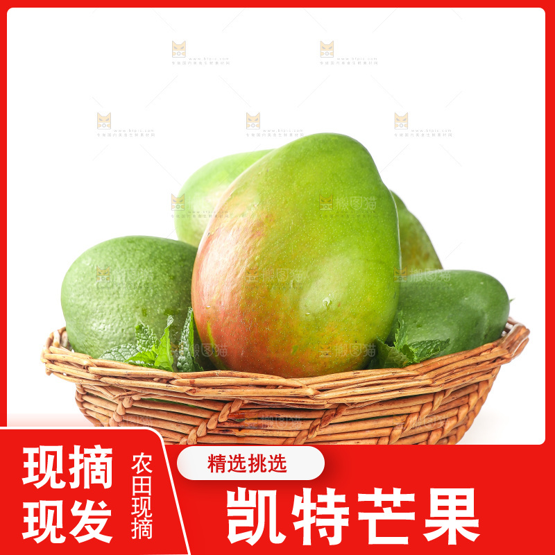 白底上的凯特芒果
