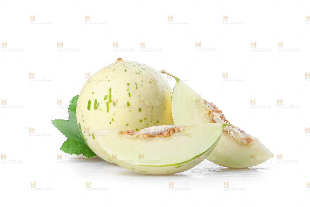 白底上的月露流星蜜瓜