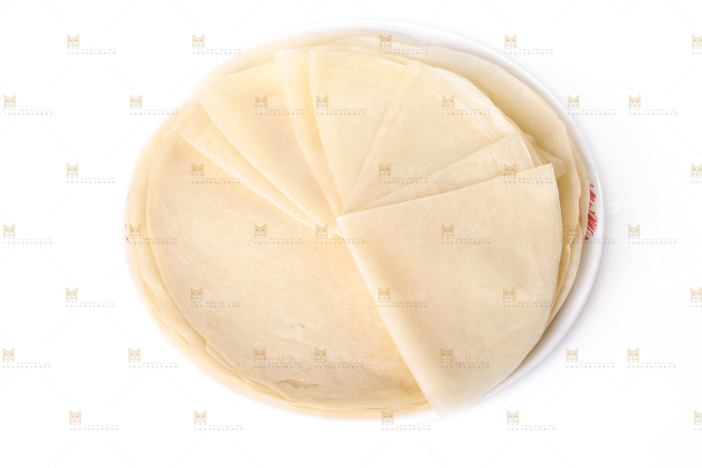 白底上的筋饼皮