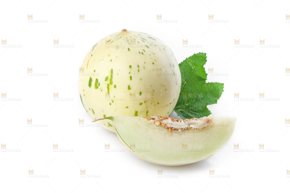 白底上的月露流星蜜瓜